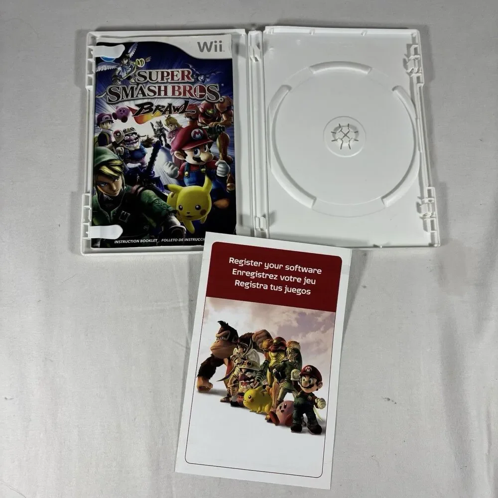 Super Smash Bros Brawl Nintendo Wii Case & Manual Only No Disc